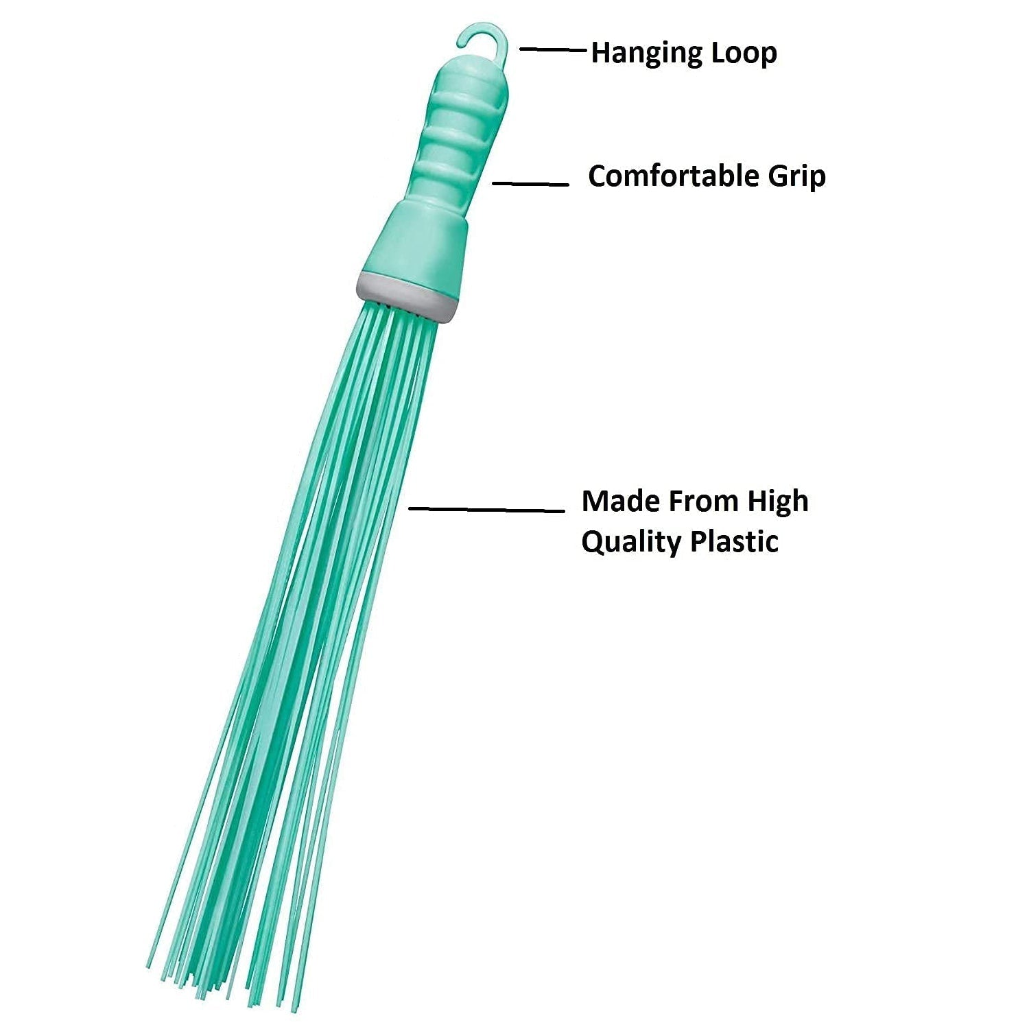 Plastic hard bristle broom, side view Plastic hard bristle broom, side view